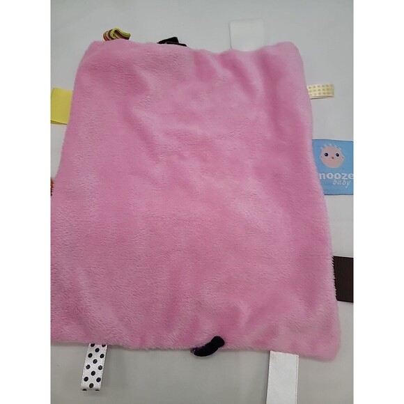 Snooze Baby Security Blanket Pink  And Pink and White Checkered Blanket Lovey - Picture 8 of 12